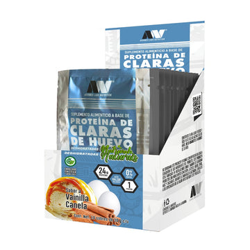 Proteína de Claras de Huevo Naturals Vainilla Canela (10 sobres de 30 g c/u) 0% grasa