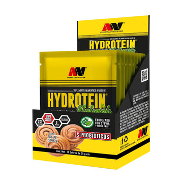 Hydrotein Naturals Rol de Canela (10 sobres de 35 g c/u) con probióticos y BCAAs
