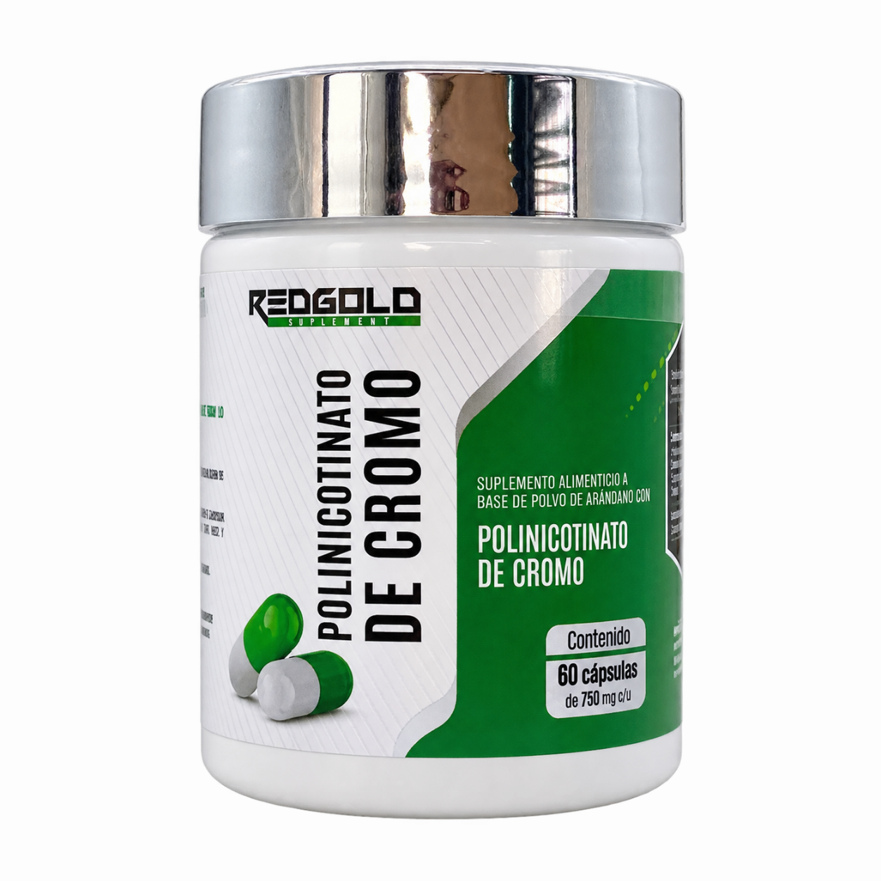 Polinicotinato de Cromo, 60 cápsulas de 750mg Red Gold Naturals