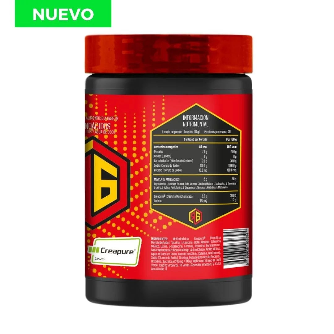 Aminos Energ-Y, 30 Porciones, 300g, Con Creapure ®️ – Red Gold