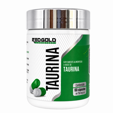 Taurina 60 Cápsulas 750 mg c/u Red Gold Naturals