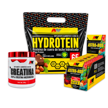 Kit Advance: Proteína Choco Brownie 5lb + Creatina Micronizada 300g + Pre Entreno Gomitas 20 Sobres