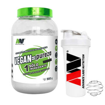 Proteína Vegan=Pureza Aislado de Chicharo Advance Labs Nutrition 900 gr Sin sabor + SHAKER
