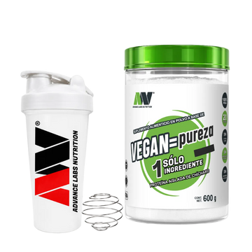 Proteína Vegan=Pureza Aislado de Chicharo Advance Labs Nutrition 600 gr Sin sabor + SHAKER