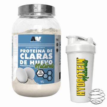 Proteína en polvo a base de claras de huevo deshidratadas versión Naturals SIN SABOR + Shaker 900 grs