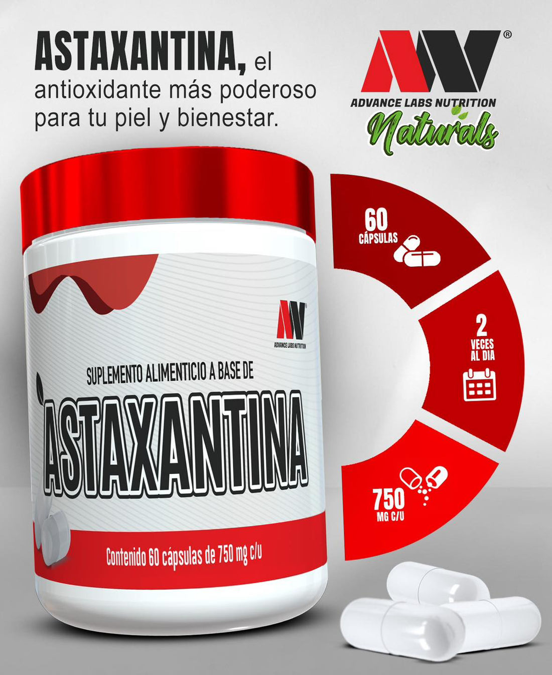 Astaxantina Antioxidante Natural (60 Cápsulas)