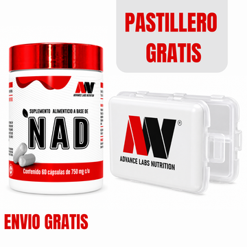 NAD Bienestar y Longevidad Advance Labs Nutrition 60 Cápsulas + Pastillero Gratis