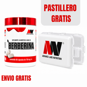 Berberina Control Metabólico Advance Labs Nutrition 60 Cápsulas + Pastillero Gratis