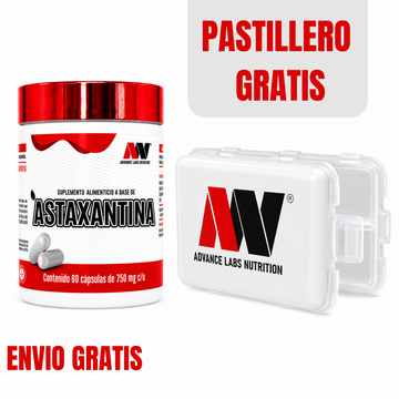 Astaxantina Potente Antioxidante Advance Labs Nutrition 60 Cápsulas + Pastillero Gratis