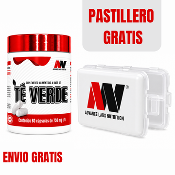 Té Verde Antioxidante y Metabolismo Advance Labs Nutrition 60 Cápsulas + Pastillero Gratis