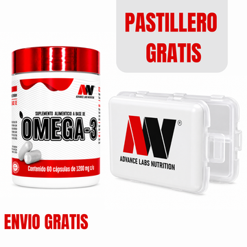 Omega-3 Salud Cardiovascular y Cerebral Advance Labs Nutrition 60 Cápsulas + Pastillero Gratis