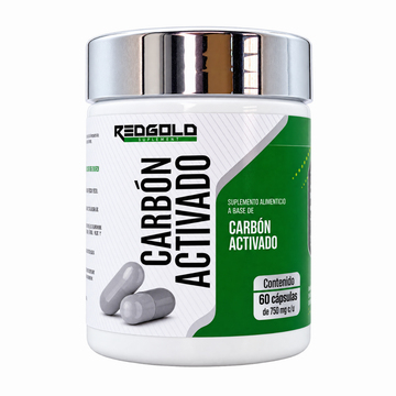 Carbón Activado 60 Cápsulas 750 mg c/u Red Gold Naturals