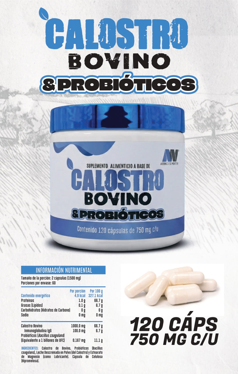 Calostro Bovino & Probióticos Advance Nutrition 120 Cápsulas.