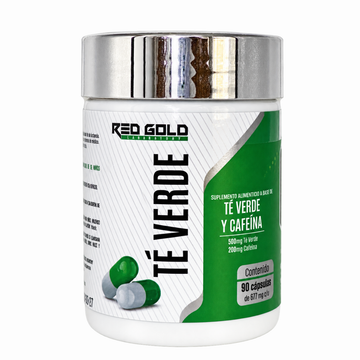 Té Verde y Cafeína 90 Cápsulas 677 mg c/u Red Gold Naturals