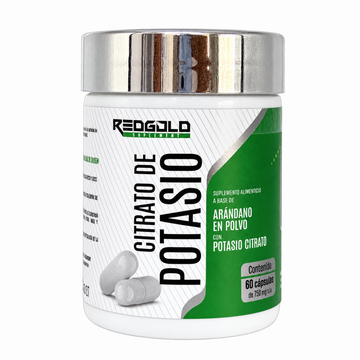 Citrato de Potasio 60 Cápsulas 750 mg c/u Red Gold Naturals