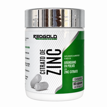Citrato de Zinc 60 Cápsulas 750 mg c/u Red Gold Naturals