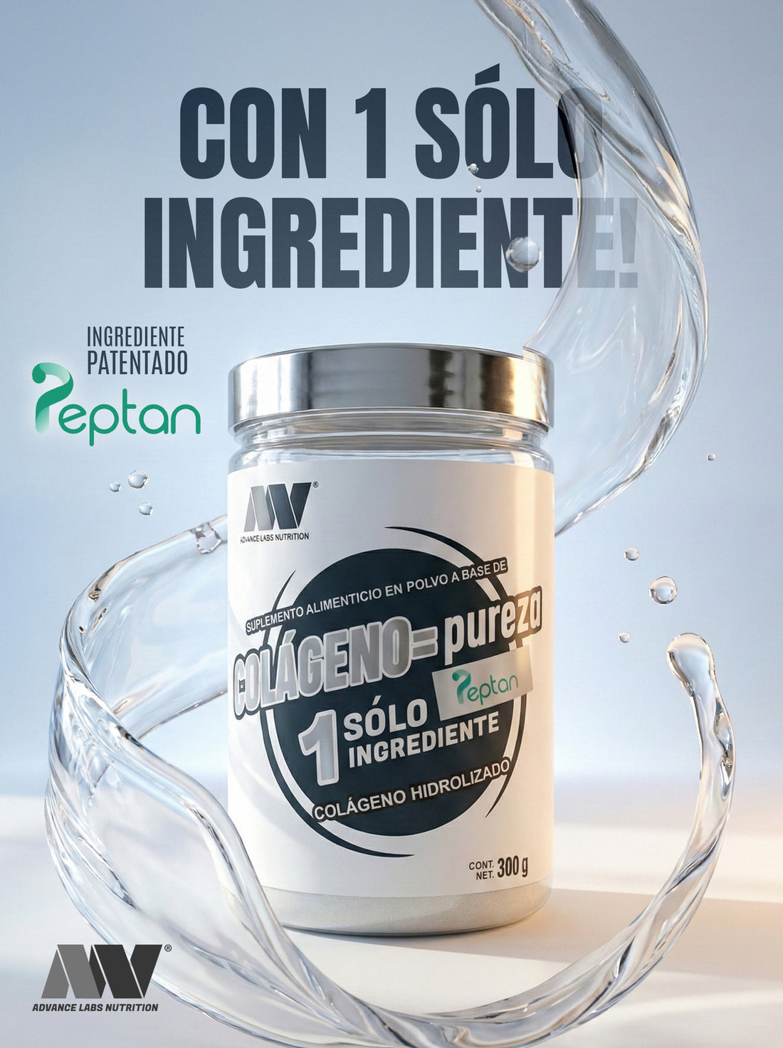 Colágeno Hidrolizado Puro 1 Solo Ingrediente (300 g)