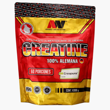 Creatina Creapure Bag 300g, Alta Pureza Sin Sabor 100% Alemana Advance Labs Nutrition