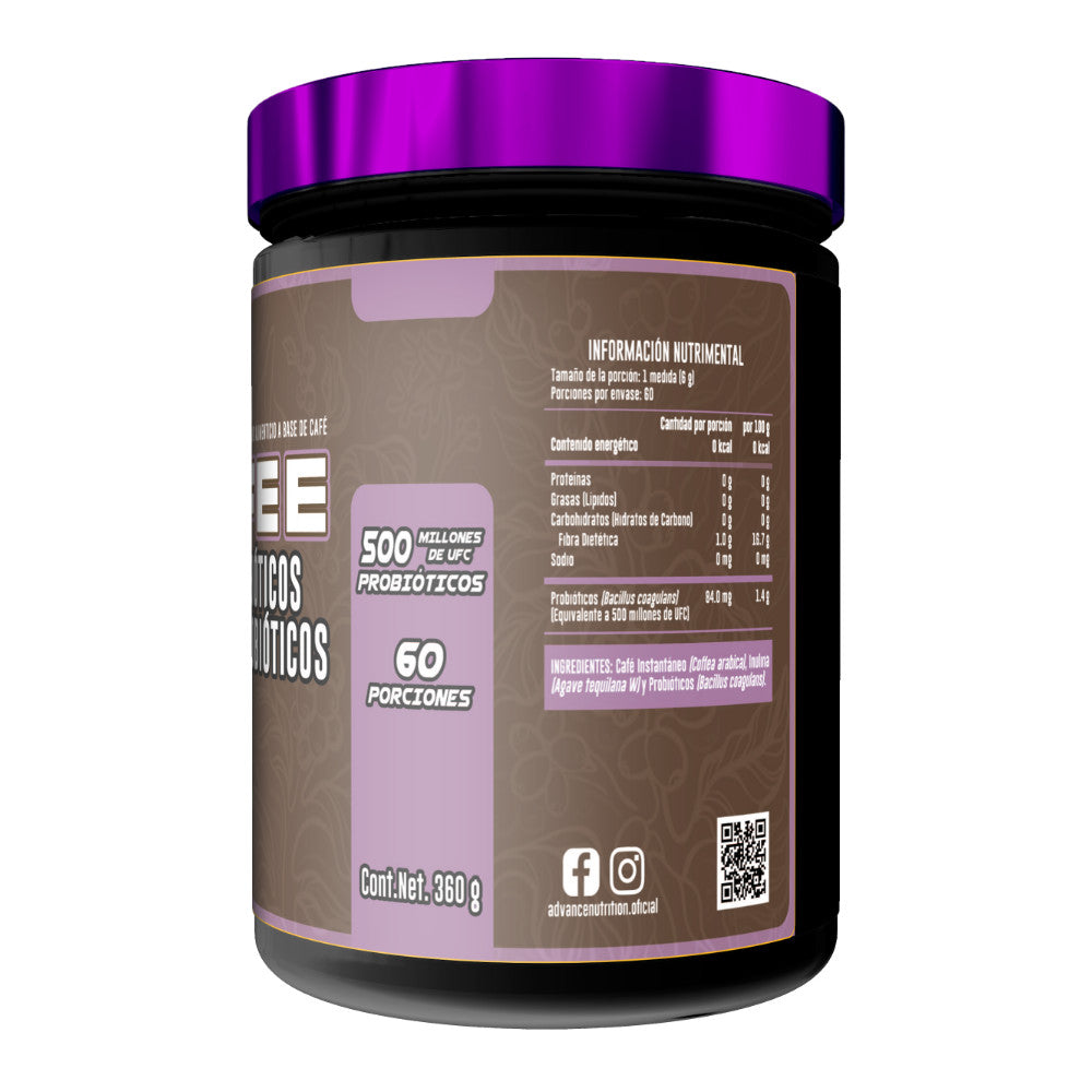 Coffee con Prebióticos y Probióticos 300 G /60 Serv. Advance Labs Nutrition