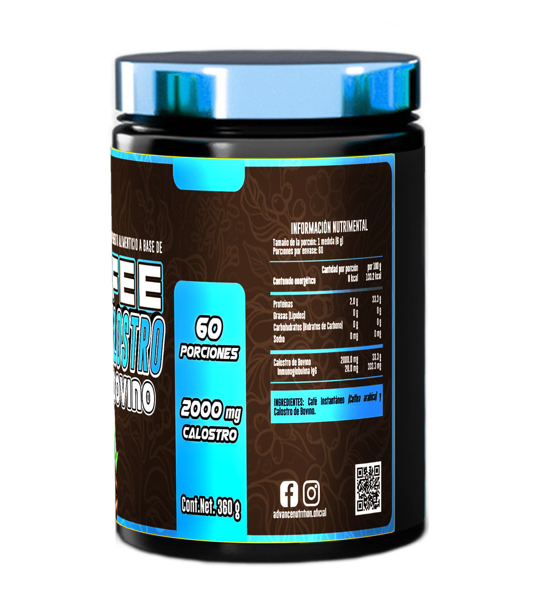 Coffee Calostro Bovino 300 G /60 Serv. Advance Labs Nutrition