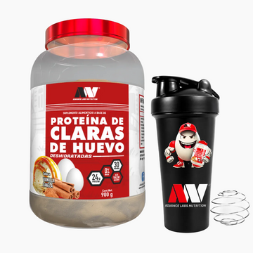 Proteína de Claras de huevo deshitradas, 30 Servicios + Shaker - Advance Nutrition