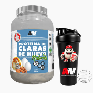 Proteína en polvo a base de Claras de Huevo deshidratadas versión naturals 900 grs STEVIA & FRUTO DEL MONJE + Shaker