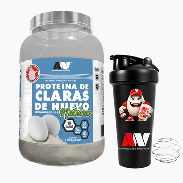 Proteína en polvo a base de claras de huevo deshidratadas versión Naturals SIN SABOR + Shaker 900 grs