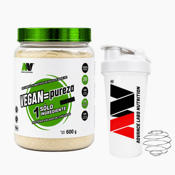Proteína Vegan=Pureza Aislado de Chicharo Advance Labs Nutrition 600 gr Sin sabor + SHAKER