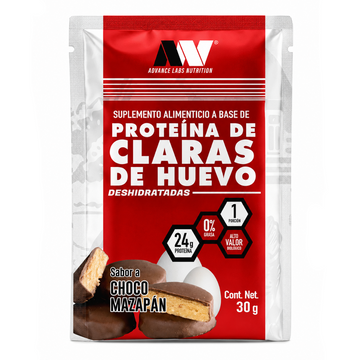 Proteína de Claras de Huevo, Choco Mazapán (Caja con 10 sobres 30 g c/u)