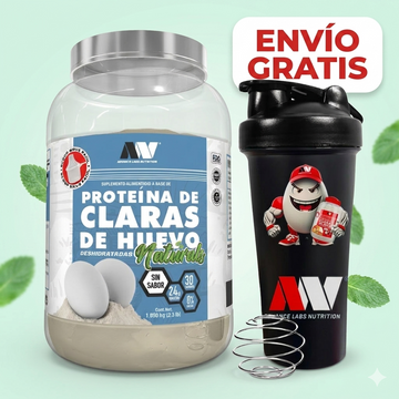Proteína en polvo a base de claras de huevo deshidratadas versión Naturals SIN SABOR + Shaker 900 grs
