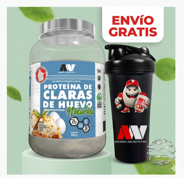 Proteína en polvo a base de Claras de Huevo deshidratadas versión naturals 900 grs STEVIA & FRUTO DEL MONJE + Shaker