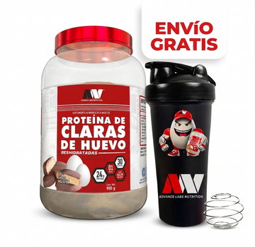 Proteína de Claras de huevo deshitradas, 30 Servicios + Shaker - Advance Nutrition