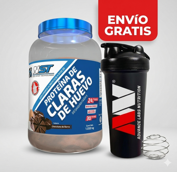 Proteína en polvo a base de Claras De Huevo Deshidratas 30 servicios + shaker NST