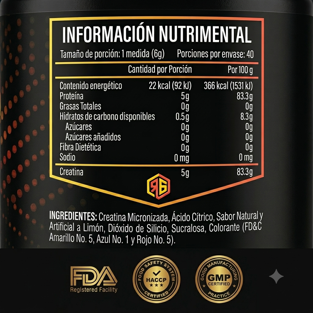 Creatinas con sabor 2x1 Red Gold 40 Servicios Limón y Sandia