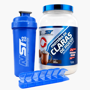 Proteína en polvo a base de Claras De Huevo Deshidratas + SHAKER PASTILLERO GRATIS 30 servicios