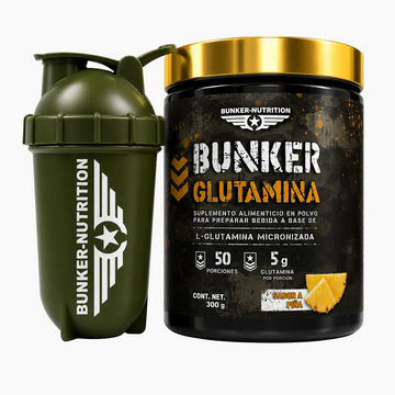 Glutamina Micronizada 50 serv. + SHAKER GRATIS Bunker Nutrition