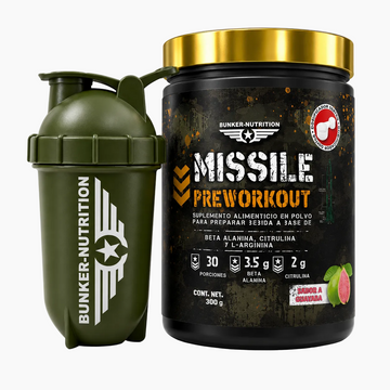 Missile Pre-Workout 30 Serv. + SHAKER GRATIS Bunker Nutrition