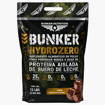 Bunker Hydrozero – Proteína Aislada de Suero de Leche (Sabor Chocolate de Barra, 181 Servicios) Costal)