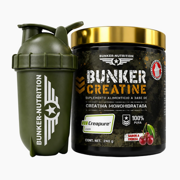 Creatina con Creapure ®️ 100% pura + SHAKER GRATIS Bunker Nutrition