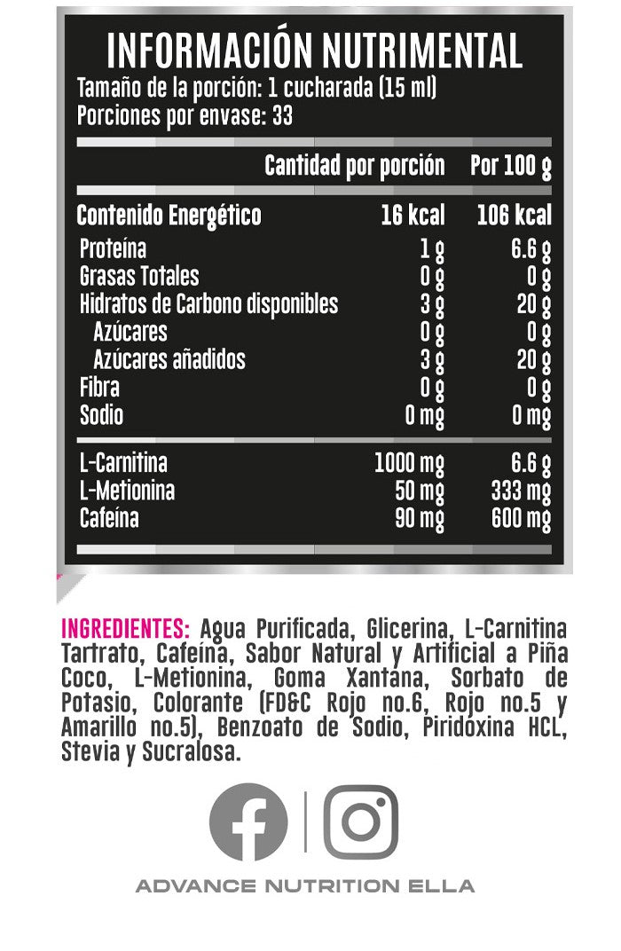 Carnitina & Energy Ella 33 Serv. 500 ml