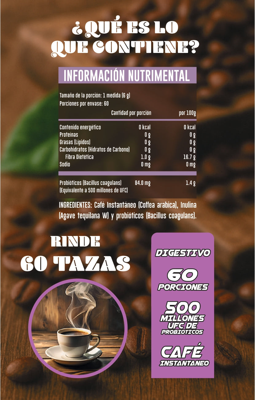 Coffee con Prebióticos y Probióticos 300 G /60 Serv. Advance Labs Nutrition