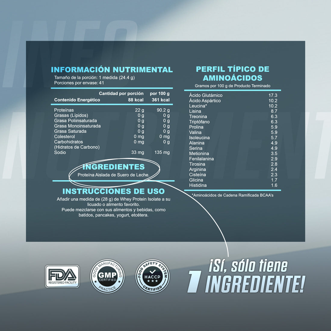 Pureza-Iwp-100 Aislado de suero de leche 100% Natural Sin sabor 1Kg