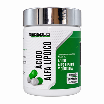 Acido Alpha Lipoico y curcuma 60 Cápsulas 700 mg c/u Red Gold Naturals