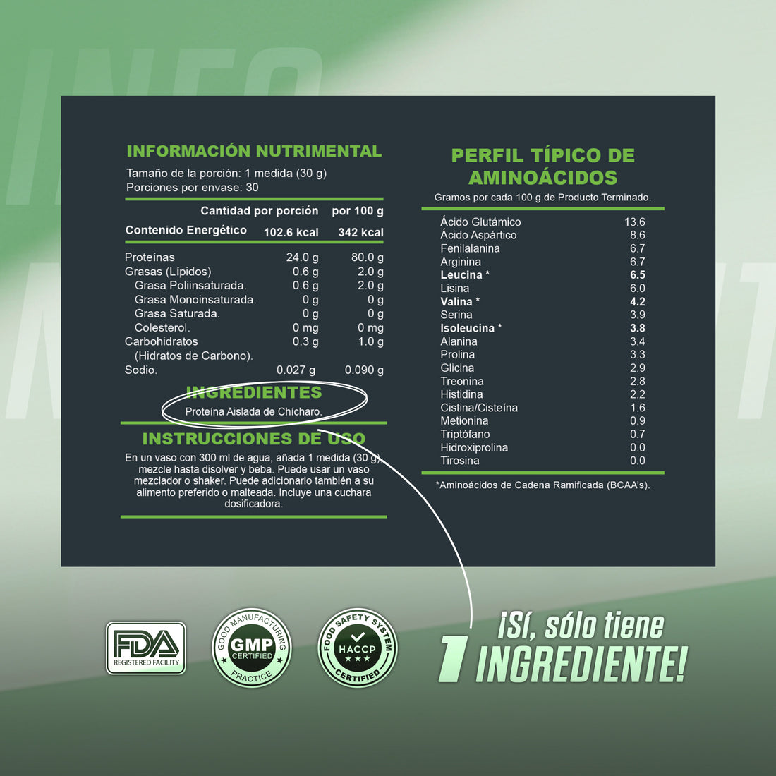 Proteína Vegan=Pureza Aislado de Chicharo Advance Labs Nutrition 900 gr Sin sabor + SHAKER