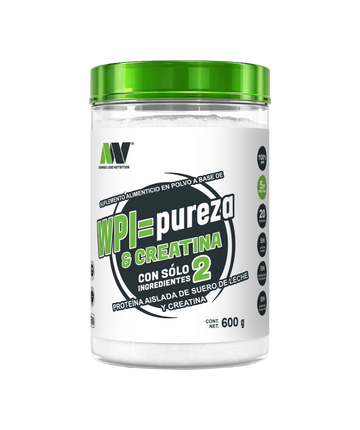 Proteína Aislada de Suero de Leche con Creatina Monohidratada Sin Sabor WPI=Pureza & Creatina (15 Servicios / Cont. Net. 600 g) – Advance Labs Nutrition