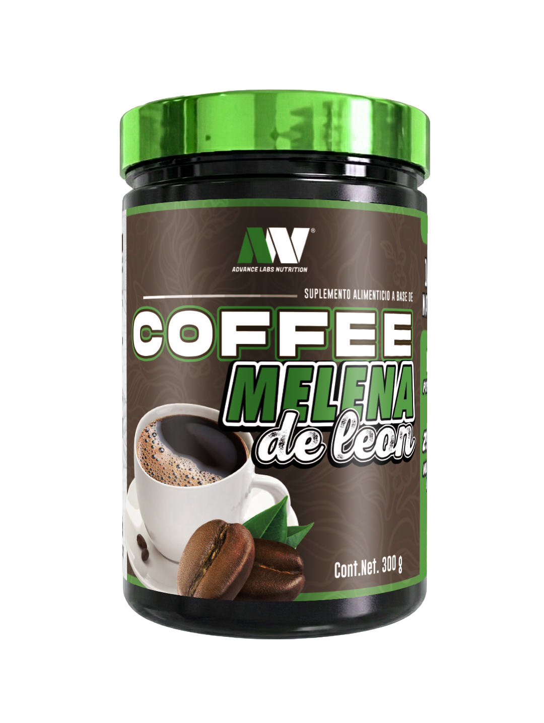 Coffee Melena de Leon  300 g /60 Serv. Advance Labs Nutrition