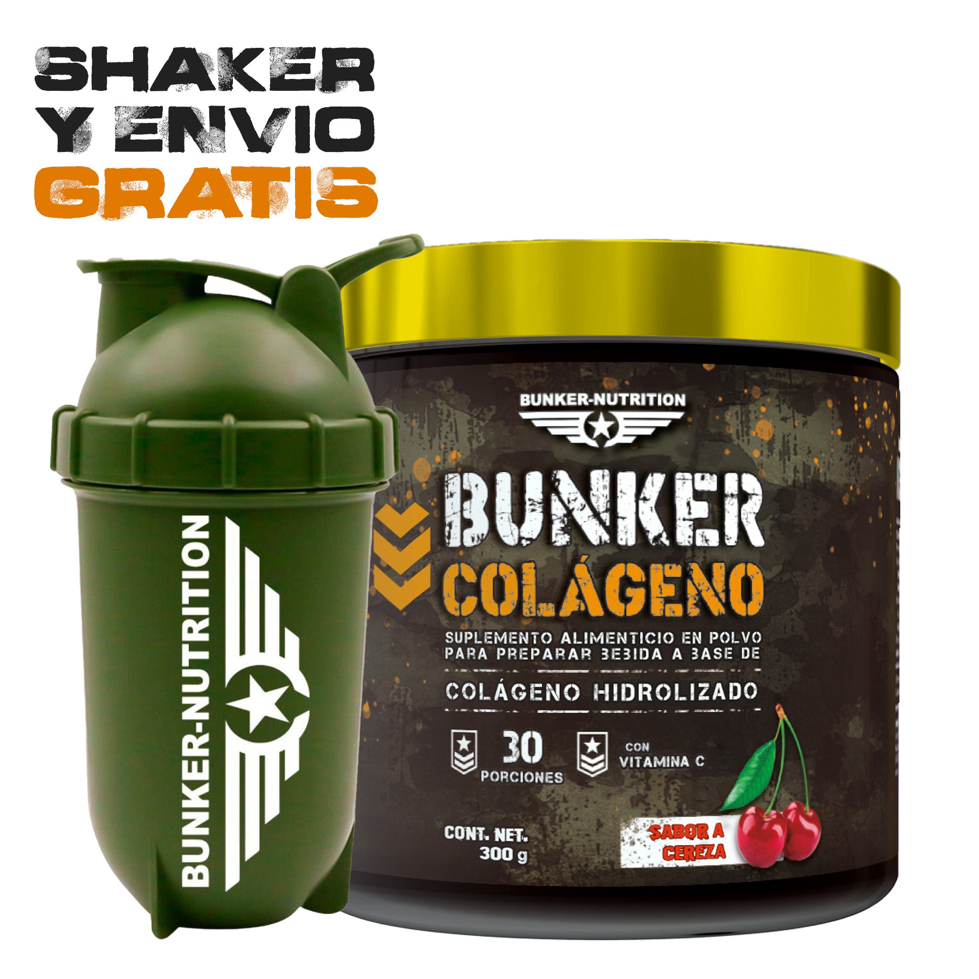 Colágeno Hidrolizado con Vitamina 30 serv. + SHAKER GRATIS Bunker Nutrition