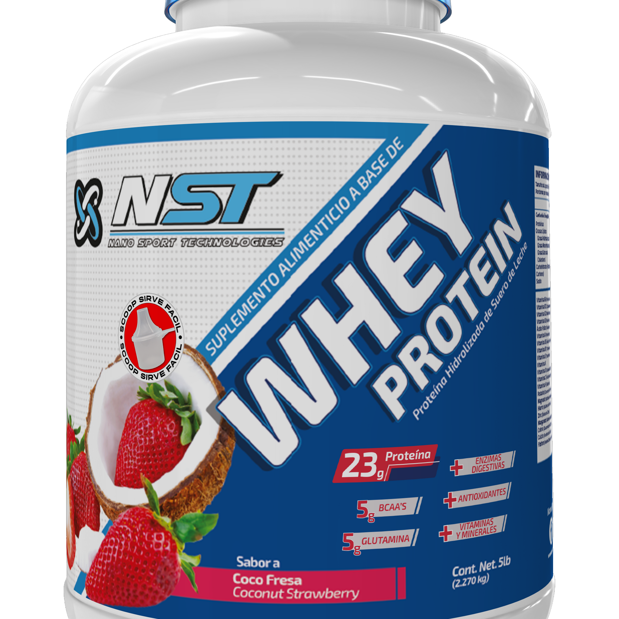 NST Whey Protein Suero de leche con encimas digestivas 65 Servicios 5 Lbs