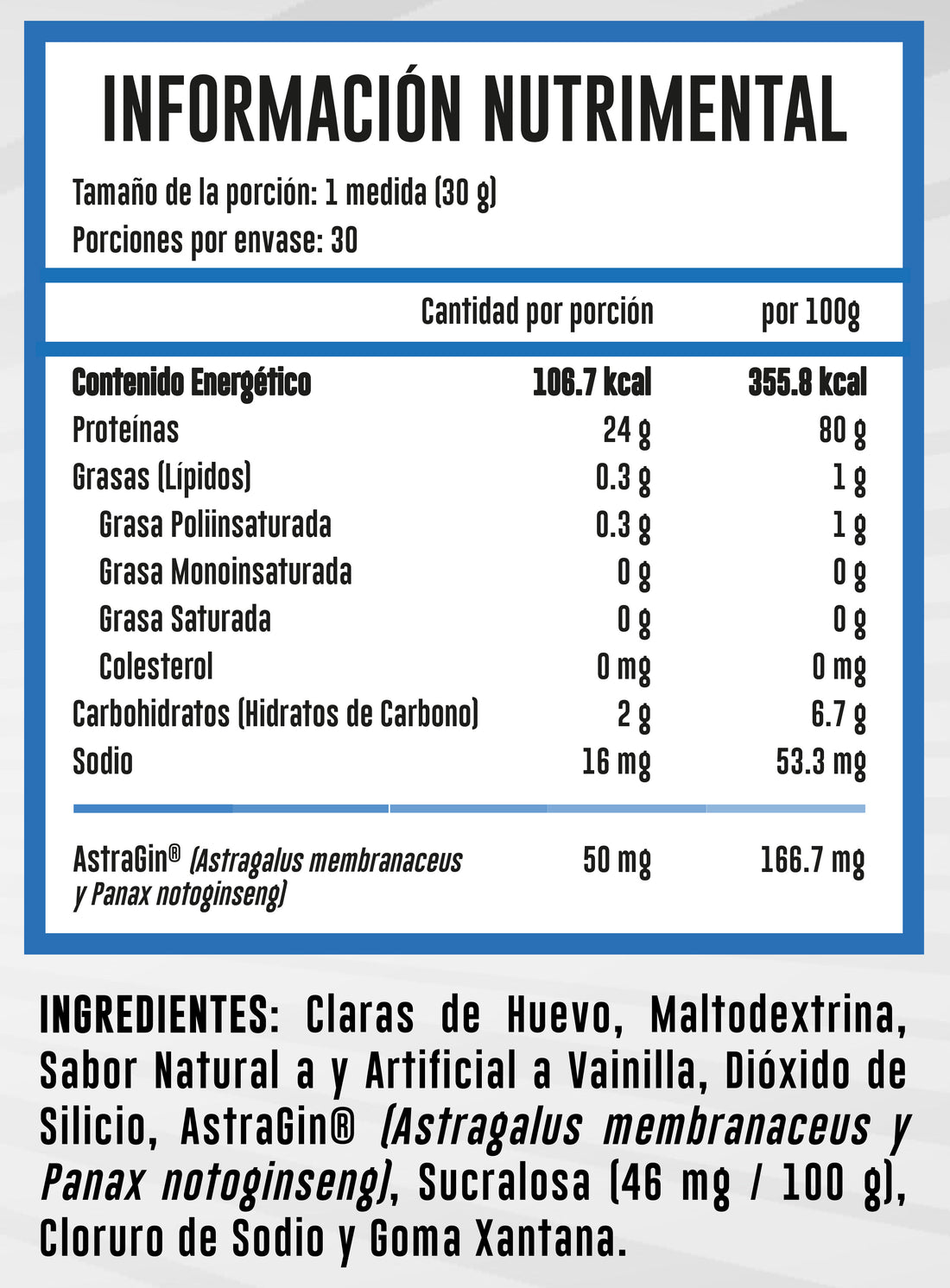 Proteína claras de huevo con ingrediente patentado Astragin®️ 900g, + shaker - Comics Energy