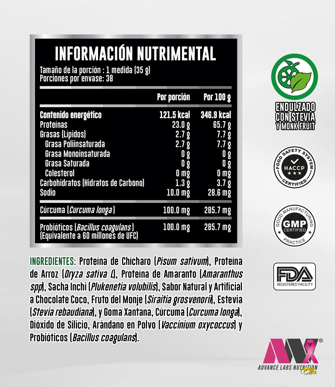 VEGAN PROTEIN ELLA Naturals Sabor Café Caramelo (1.362 kg)